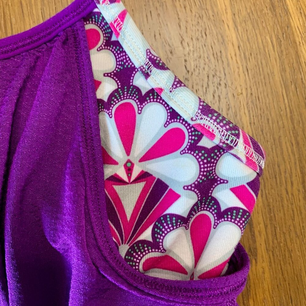 IVIVVA Lululemon Yoga Tank Top Girls 10 Sports Bra Double Layer Tee Girl Purple - Picture 7 of 8